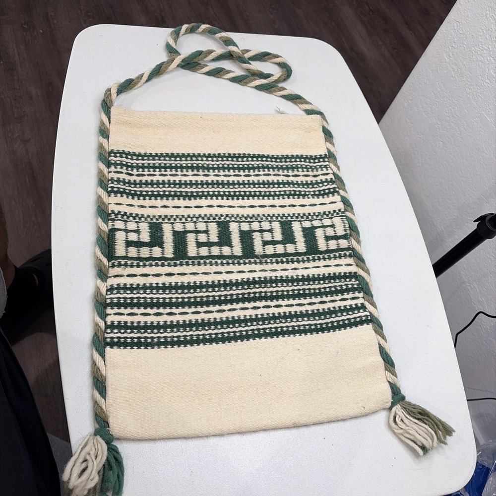 Vintage Greek Handwoven Boho Hippie Tote Shoulder Crossbody Bag
